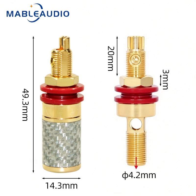 Carbon Fiber Gold Plated Bindi - đánh giá và giá Speaker Terminal