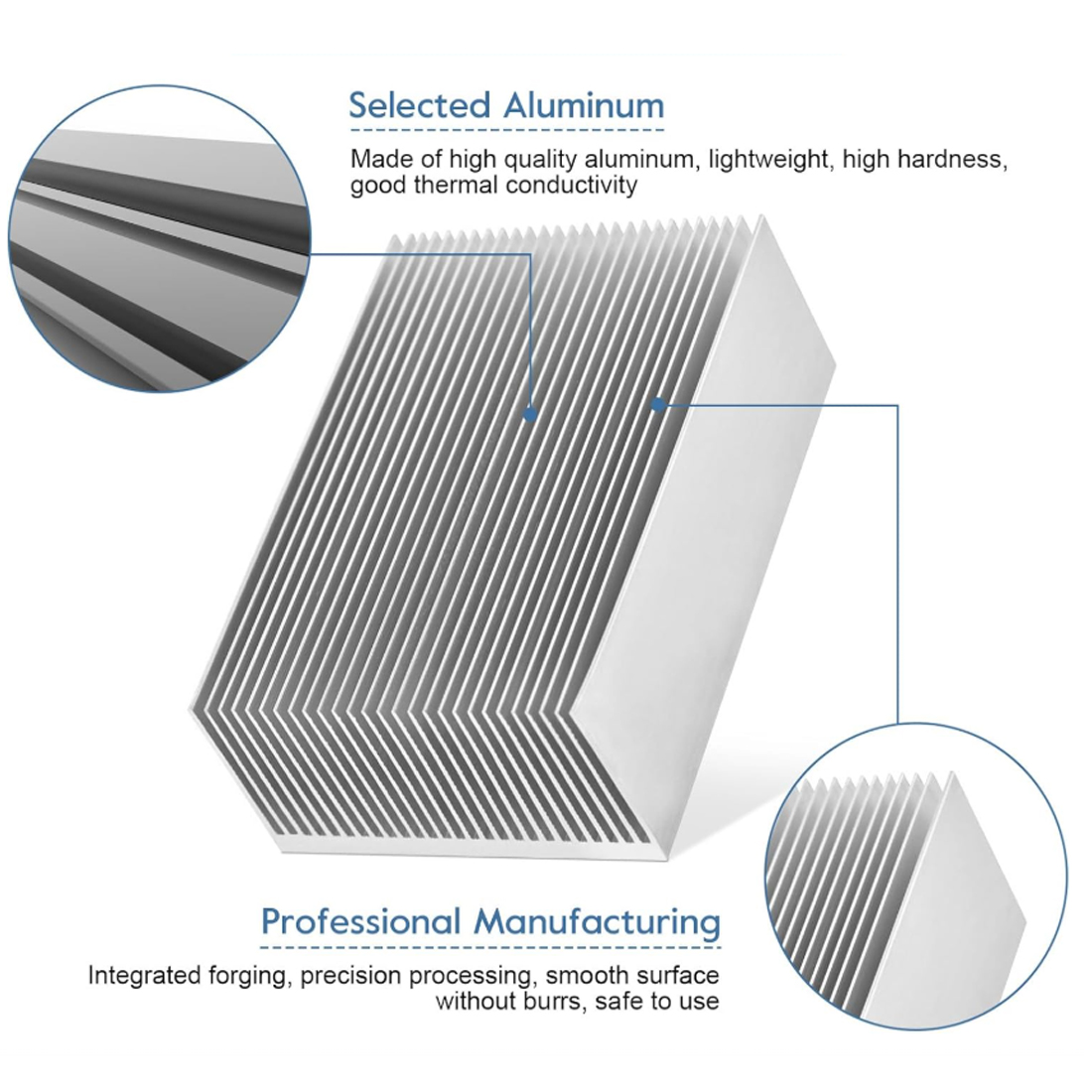 50x60x26mm — 300x60x26mm Extru - đánh giá và giá Heatsink Aluminum