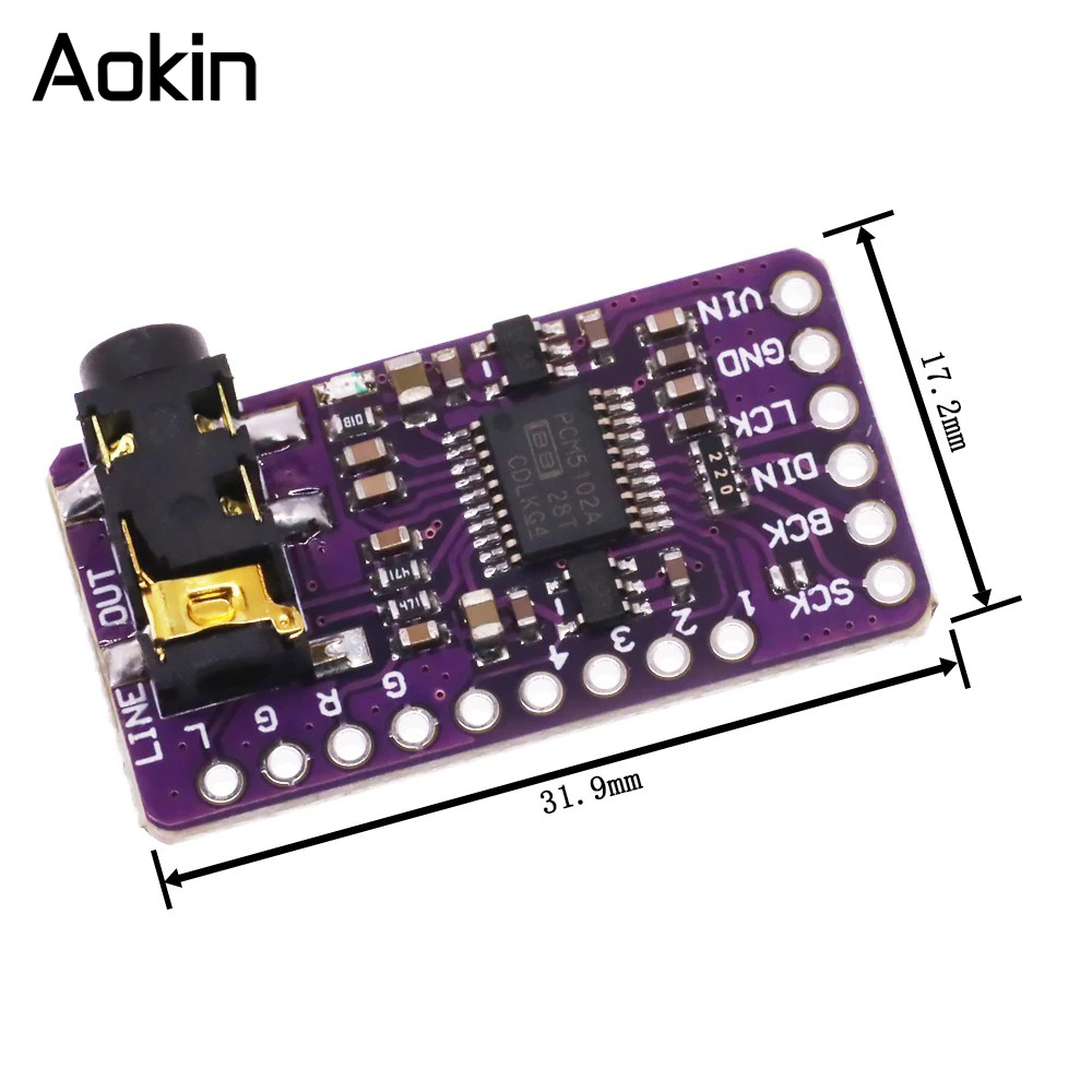 Interface I2S PCM5102A DAC Dec - đánh giá và giá Pcm5102