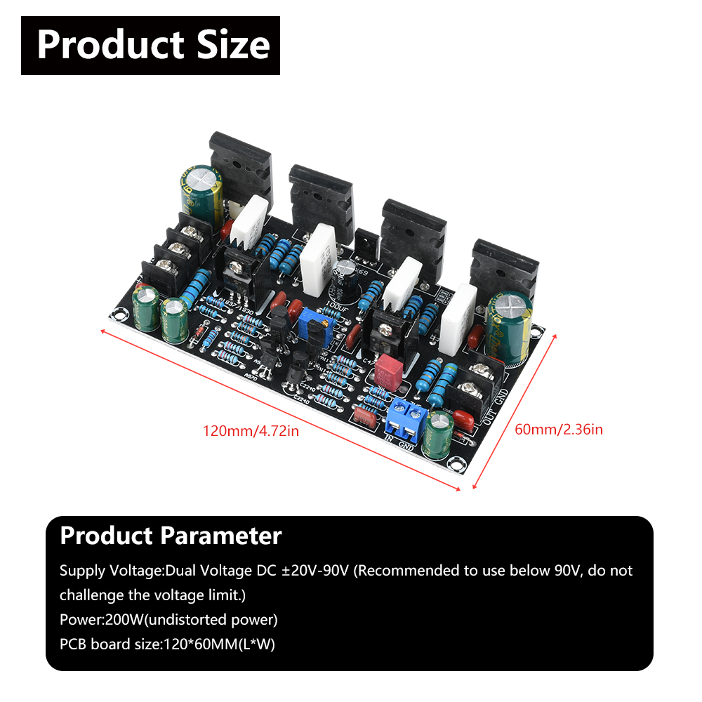 200W Amplifier Board DC 20V-90 - đánh giá và giá Volume Control Board