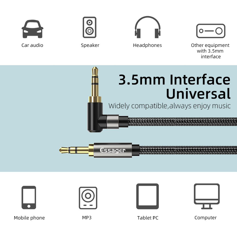 Essager Audio Cable Jack 3.5mm - đánh giá và giá Audio Jumper Wire