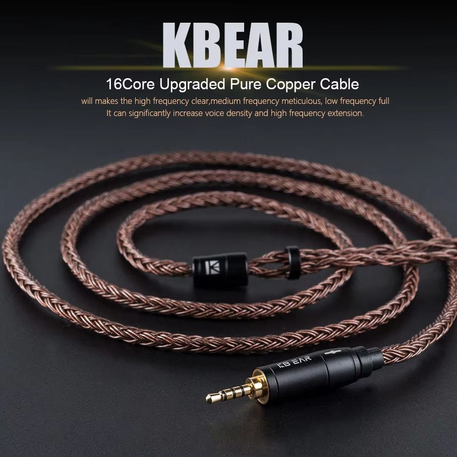 KBEAR 16 core 2-pin IEM headph - đánh giá và giá Trs Cable